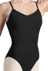 Mirella M2189LM-Camisole Leotard Dos Ouvert à Décolleté Détail Tressé-NOIR