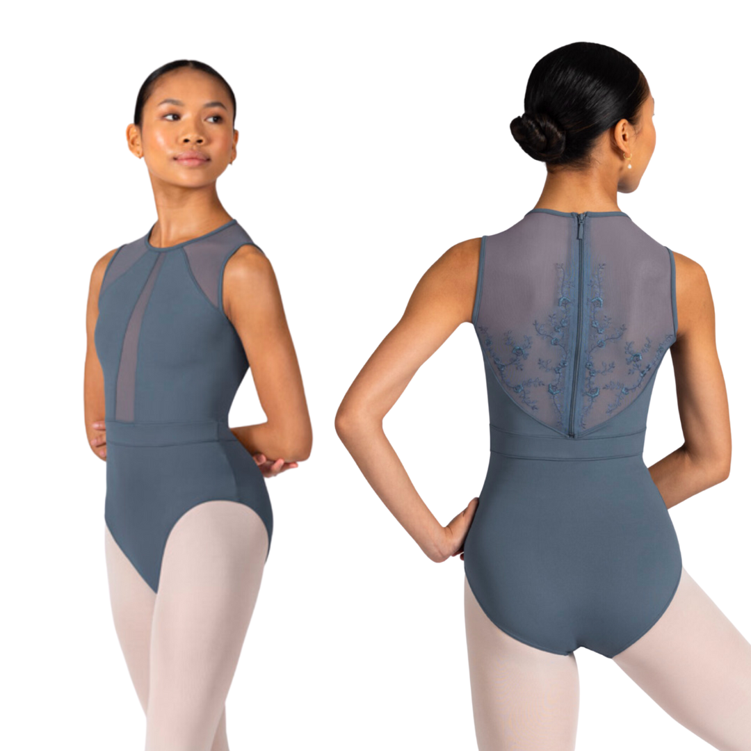 Bloch L3375-Alyssa Leotard à Encolure Haute Fermeture Éclair au Dos-GRAPHITE