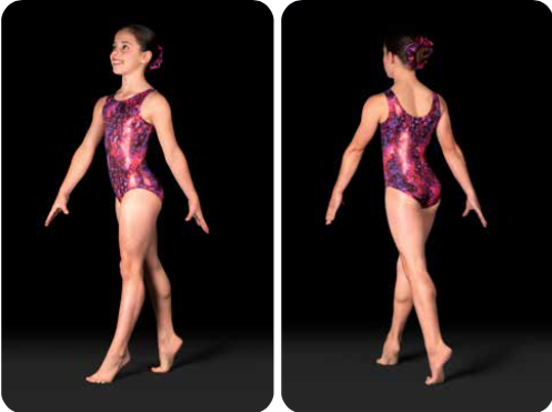 Dynami GB239C-Tie Dye Printed Tank Leotard With Scrunchie