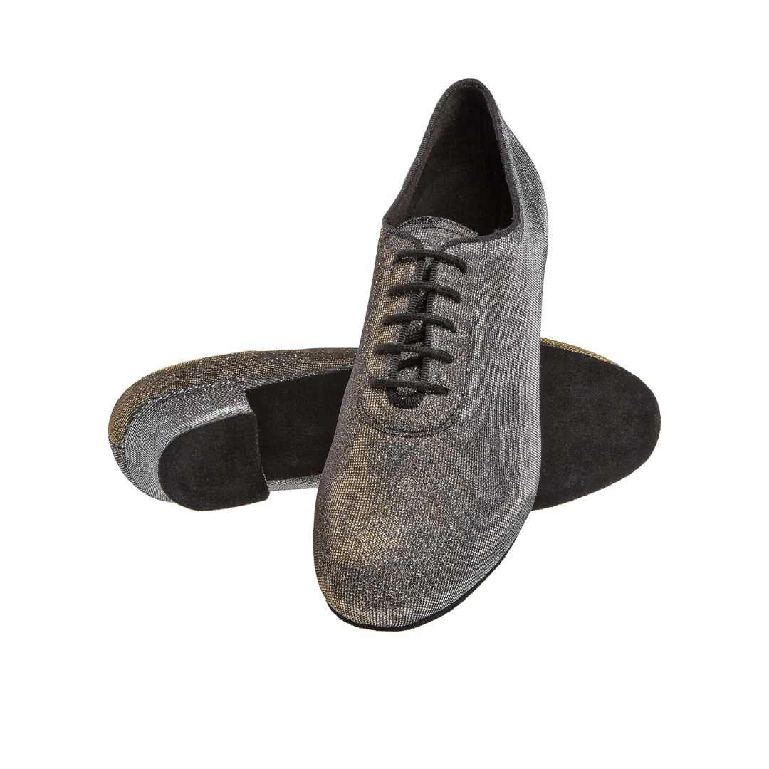 Diamant 093-034-509-A-Soulier de Danse 1.5" Semelle Suède-NOIR/ARGENT DORÉ BRILLANT