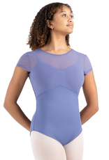 Capezio 12242W-Camisole Style Leotard Boasts a Mesh Cap Sleeve Overlay