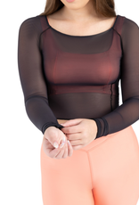 Capezio 12247W-Haut en Mesh à Manches Longues - NOIR