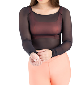 Capezio 12247W-Haut en Mesh à Manches Longues - NOIR