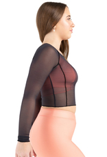 Capezio 12247W-Haut en Mesh à Manches Longues - NOIR