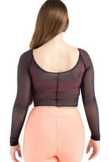 Capezio 12247W-Haut en Mesh à Manches Longues - NOIR
