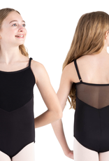 Capezio 12222C-Child Camisole Leotard With Mesh-BLACK