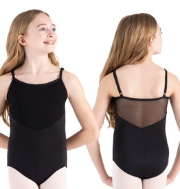 Capezio 12222C-Child Camisole Leotard With Mesh-BLACK