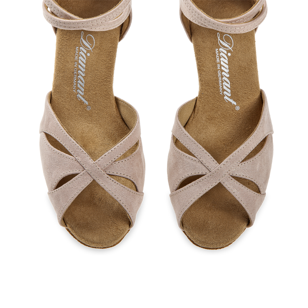 Diamant 141-077-525-Ballroom Shoes 2'' Flare Suede Sole Velvet Reflex-NUDE