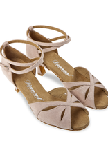 Diamant 141-077-525-Ballroom Shoes 2'' Flare Suede Sole Velvet Reflex-NUDE