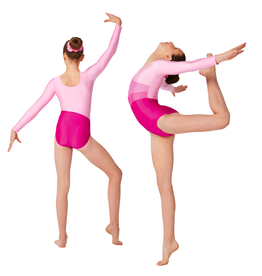 Mondor 7813-D6-Leotard de Gym Manches Longues Orchidée
