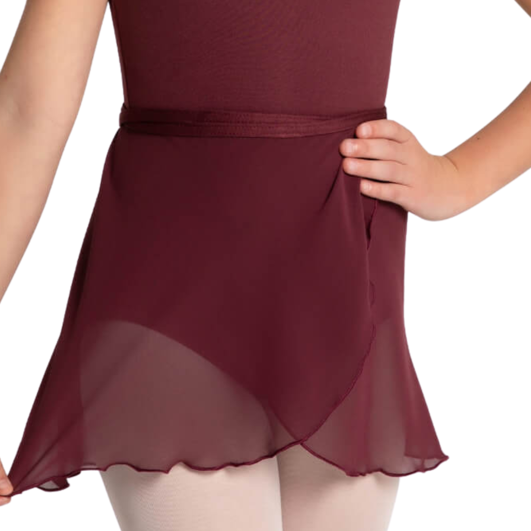 Capezio SE1057C-Child One Size Wrap Skirt-BURGUNDY