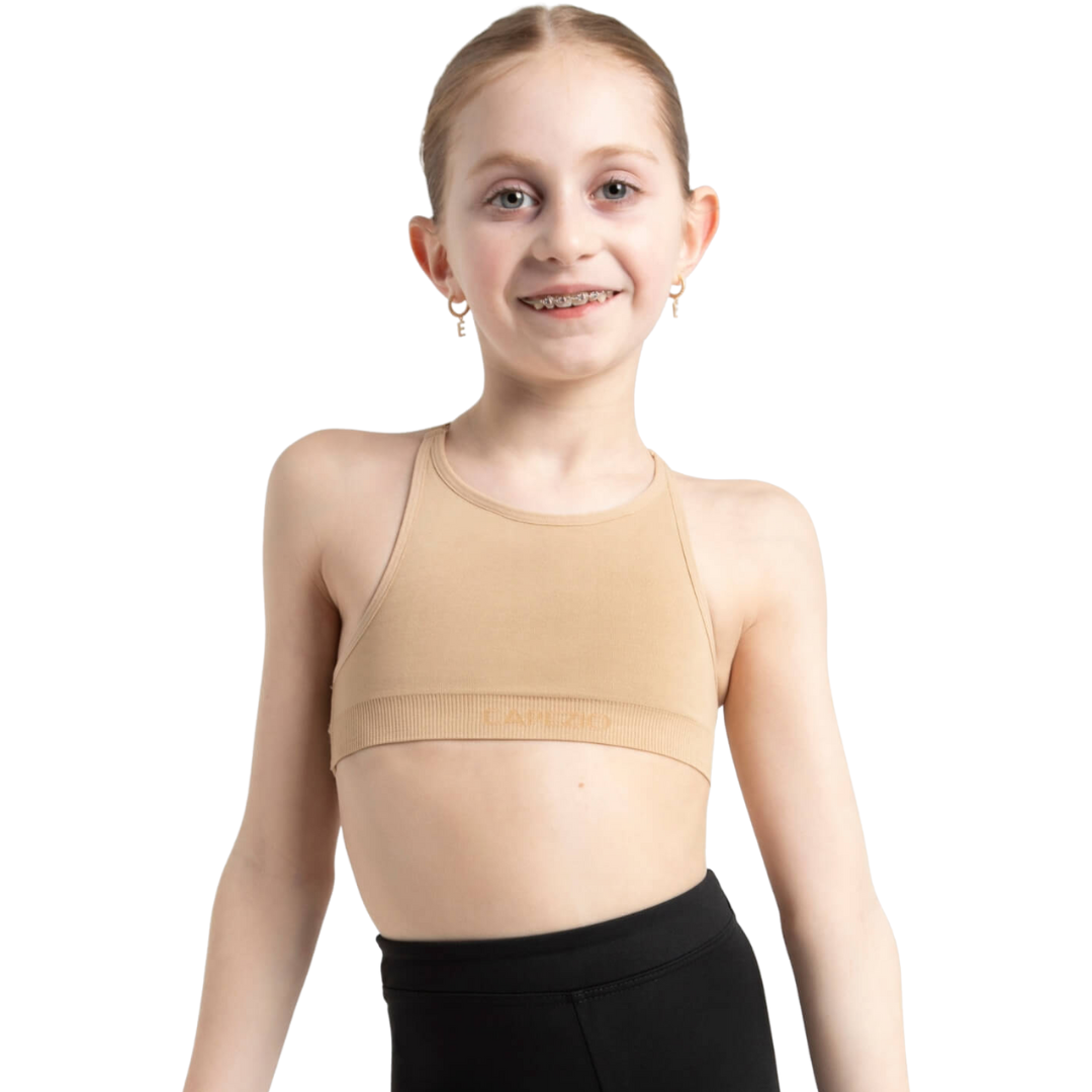 Capezio 3769T-Girls Seamless Convertible Longline Bra-NUD