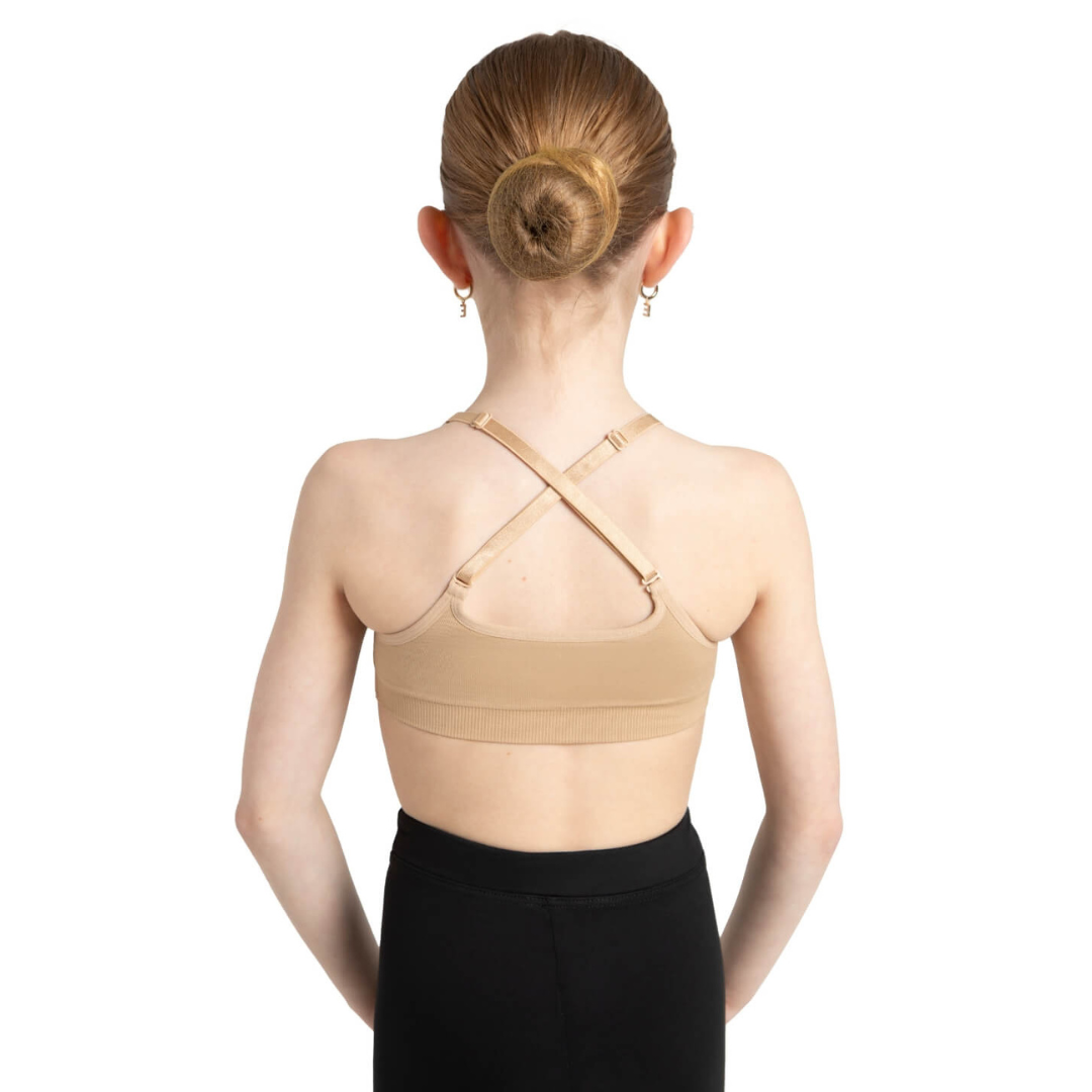 Capezio 3769T-Girls Seamless Convertible Longline Bra-NUD