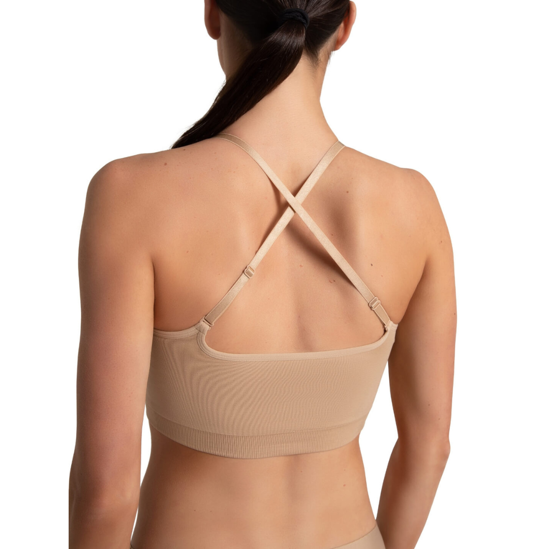 Capezio 3769W-Soutien-Gorge Femme Long Convertible Sans Couture - NUD