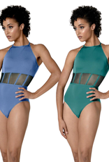 Danshuz 21105A-Leotard Camisole Open Back Mesh Inserts