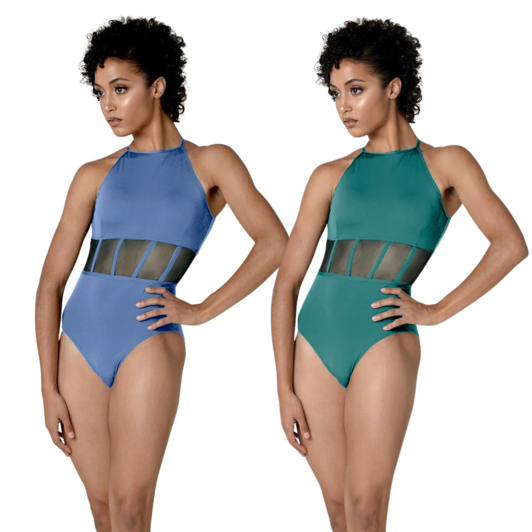 Danshuz 21105A-Camisole Leotard Dos Ouvert Insertions de Mesh