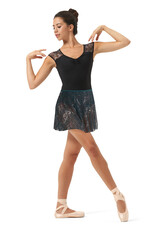 Mirella MS163-Printed Mesh Pull on Skirt