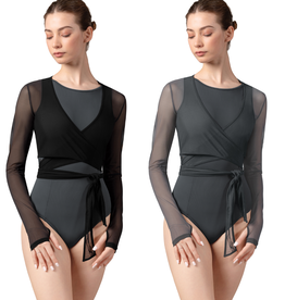 Bloch Z8459-Bethan Mesh Full Lenght Sleeve Wrap Top