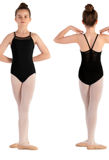 Bloch CL9277-Melica Mesh Panel NecklineWeave Detail Back Cami Leotard