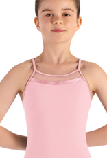 Bloch CL9277-Melica Mesh Panel NecklineWeave Detail Back Cami Leotard
