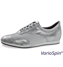 Diamant 183-435-612-V-Chaussures de Danse Semelle Plastique VarioSpin Suede Argent mesh Blanche