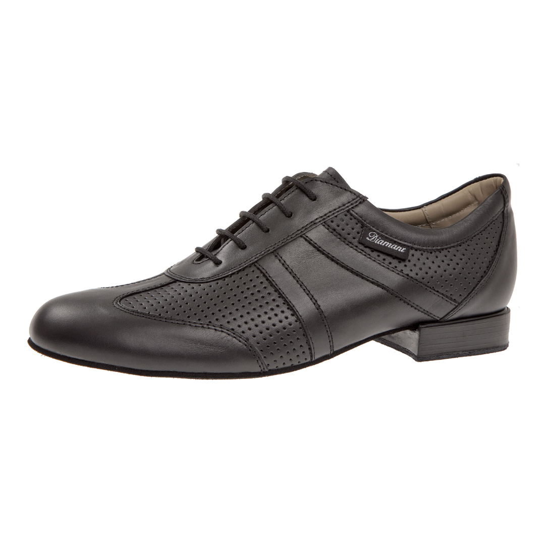 Diamant 133-025-042-Men Ballroom Shoes 1'' Suede Sole Black Leather