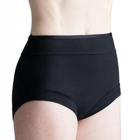 MotionWear 7073-497-Adult Boycut Banded Hi-Waist Briefs-BLACK