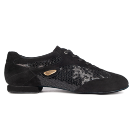 Portdance PD01-Chaussures de Danse 1/2" Semelle de Suede-NOIR