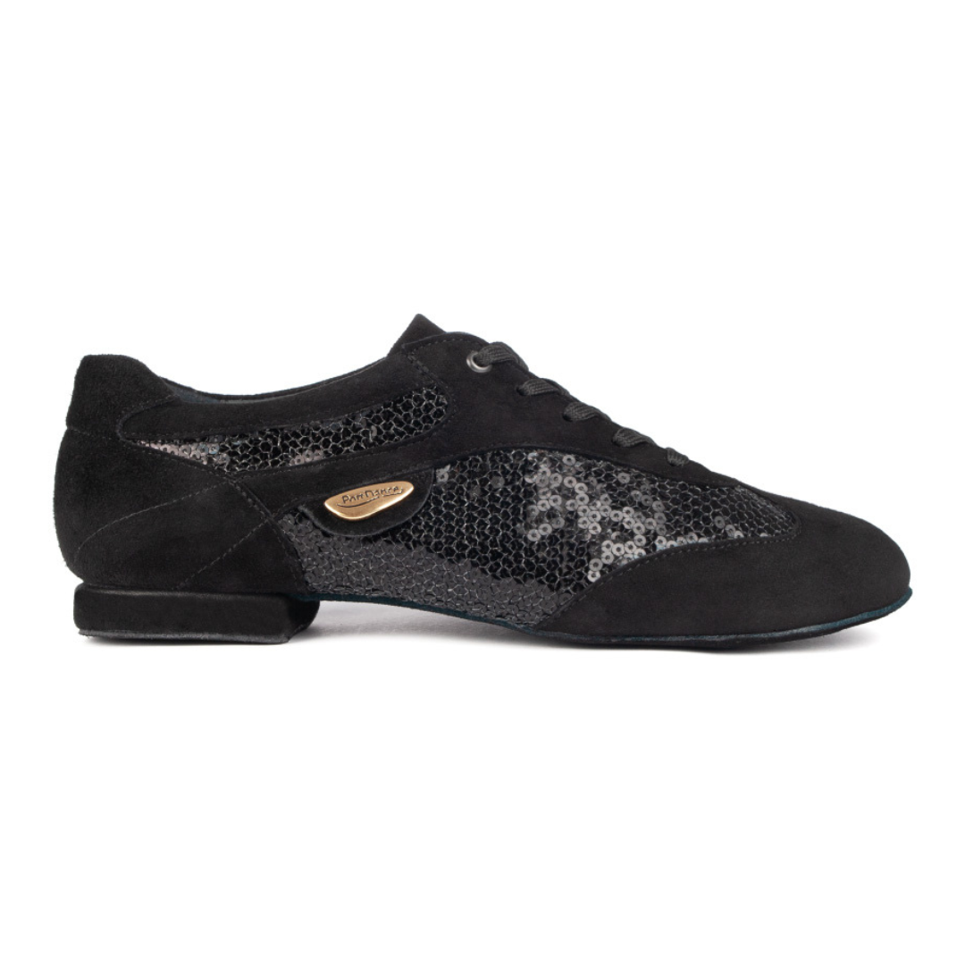 Portdance PD01-Chaussures de Danse 1/2" Semelle de Suede-NOIR