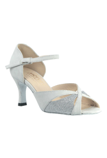 Merlet SAPHIR12-1404-903-Ballroom Shoes 2.5" Suede Sole Velvet Leather/Sequin-PERLE