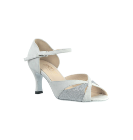 Merlet SAPHIR12-1404-903-Ballroom Shoes 2.5" Suede Sole Velvet Leather/Sequin-PERLE