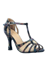 Merlet MYRIAM-1955-001-Ballroom Shoe 3" Suede SoleTaipan Leather-MULTI