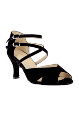 Merlet SANDY-1111-001-Soulier de Danse Vegan 2.5" Toile Flocke-NOIR