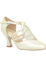 Merlet CHARONE1-1457-417-Soulier de Danse 2.5"Semelle Suede Cuir Métallisé-PLATINE