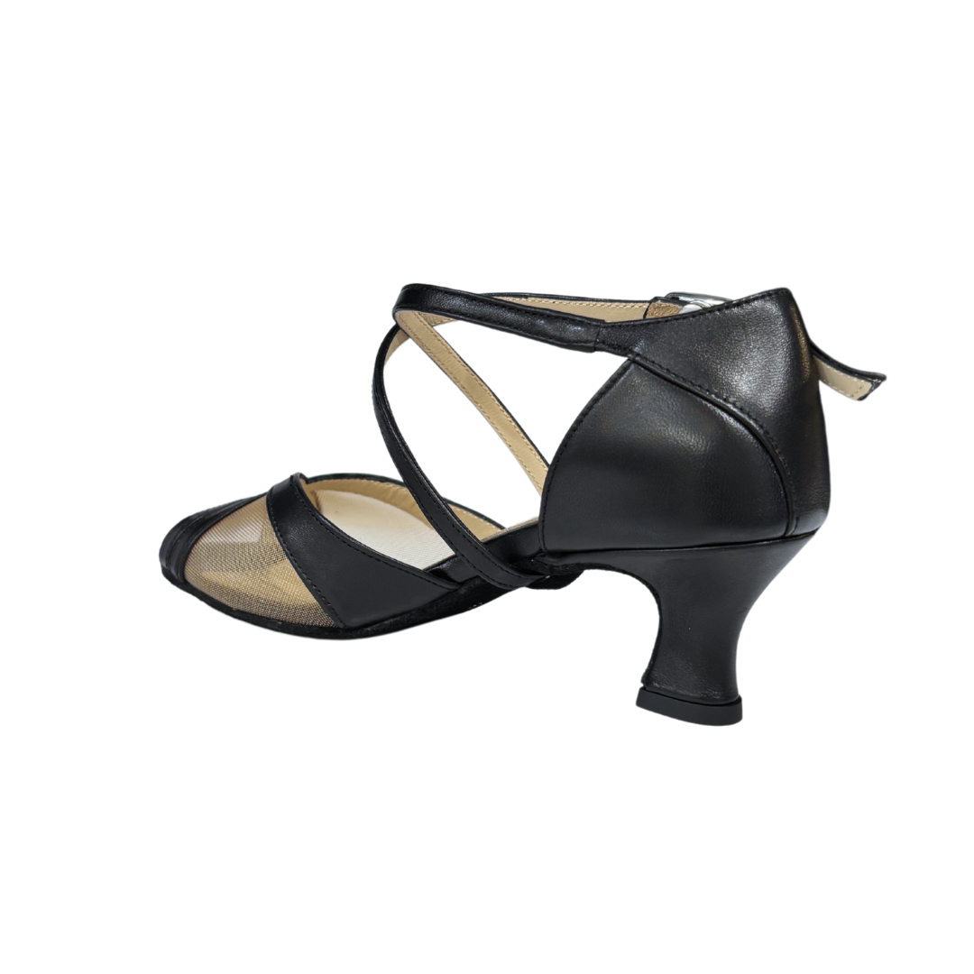 Merlet KAYA-1300-001-Ballroom Shoes 2" Suede Sole Metis Leather-BLACK