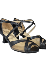 Merlet KAYA-1300-001-Ballroom Shoes 2" Suede Sole Metis Leather-BLACK