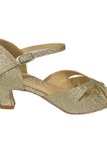 Merlet KALIS2-1962-417-Ballroom Shoes 2'' Suede Sole Glitter-PLATINUM