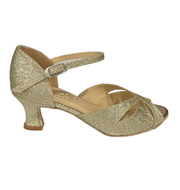 Merlet KALIS2-1962-417-Ballroom Shoes 2'' Suede Sole Glitter-PLATINUM