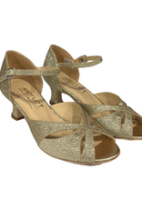 Merlet KALIS2-1962-417-Ballroom Shoes 2'' Suede Sole Glitter-PLATINUM