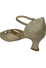 Merlet KALIS2-1962-417-Ballroom Shoes 2'' Suede Sole Glitter-PLATINUM