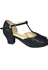 Merlet EVINA-1388-001-Ballroom Shoes 1.8" Suede Sole Canaula Leather-BLACK