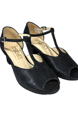 Merlet EVINA-1388-001-Ballroom Shoes 1.8" Suede Sole Canaula Leather-BLACK