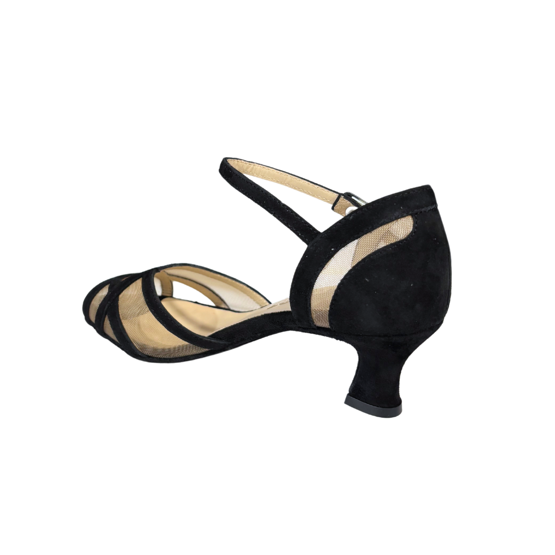 Merlet KAMI-1404-001-Ballroom Shoes 2'' Suede Sole Velvet Leather-BLACK