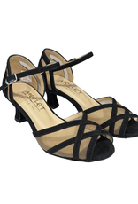 Merlet KAMI-1404-001-Ballroom Shoes 2'' Suede Sole Velvet Leather-BLACK
