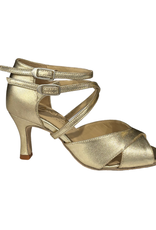Merlet SANDY-1457-417-Soulier de Danse 2.5" Semelle Suede Cuir Métallisé-PLATINE