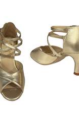 Merlet SANDY-1457-417-Soulier de Danse 2.5" Semelle Suede Cuir Métallisé-PLATINE
