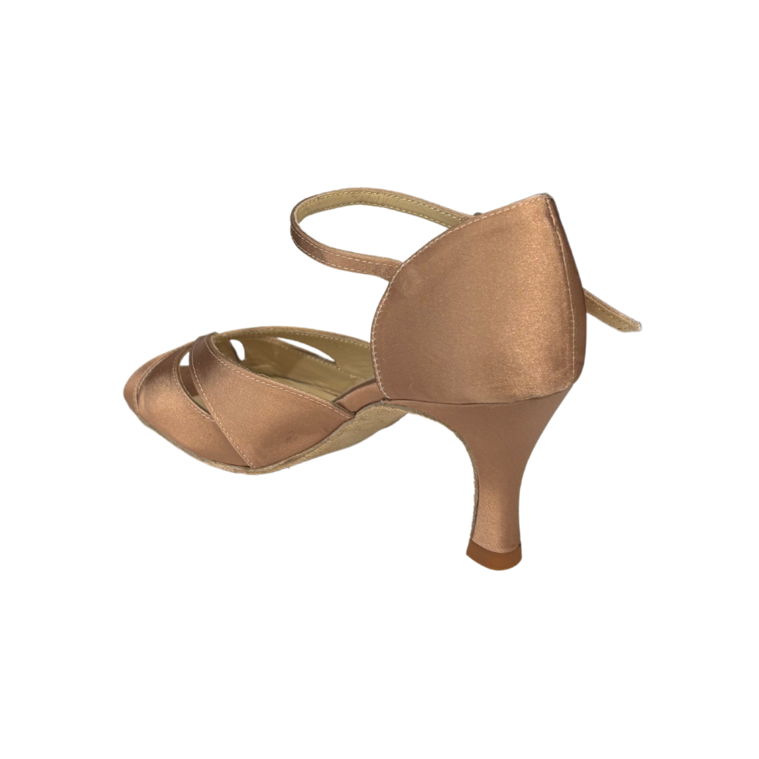 Merlet SAPHIR-1730-120-Ballroom Shoes 2.5" Suede Sole Satin-BICHE