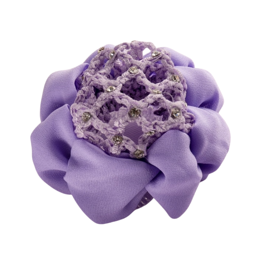 FH2 AZ0033-3 Jeweled Bun Cover With Clip-LILAC