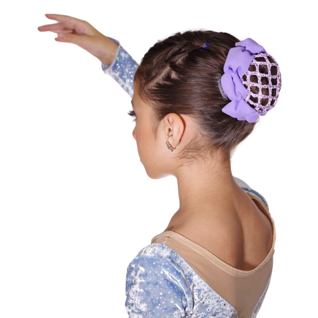 FH2 AZ0033-3 Jeweled Bun Cover With Clip-LILAC