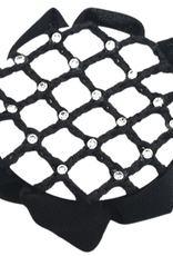 FH2 AZ0033-2 Jeweled Bun Cover With Clip-BLACK
